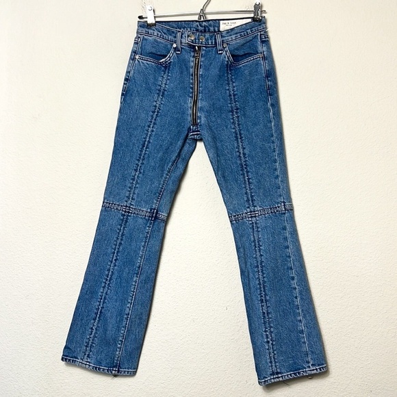 Rag & Bone Iver Slim High Rise Cropped Boot Cut Jeans - Picture 2 of 11